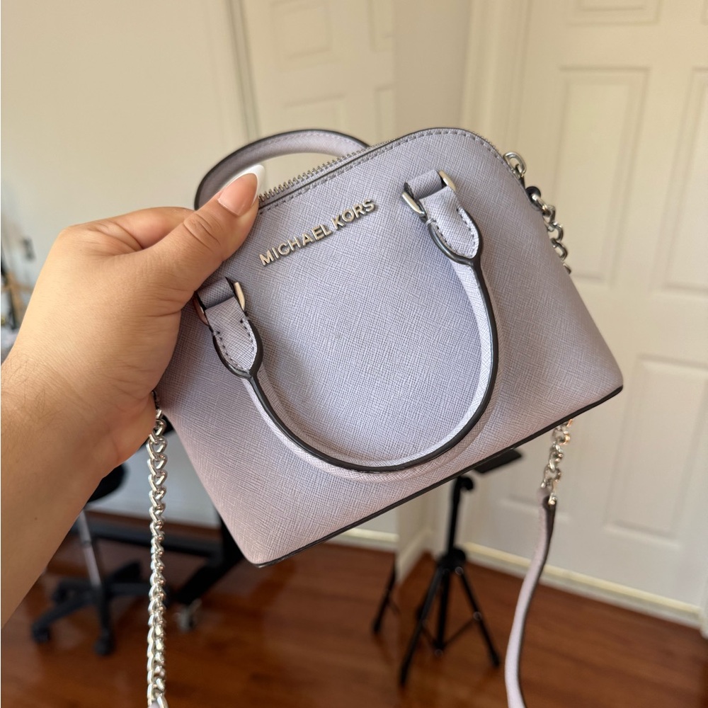 MICHAEL KORS | Cindy Extra Small Purple Leather Satchel